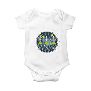 Funny Dancing Skeletons Baby Onesie Pickleball Halloween Gift TS12 White Print Your Wear