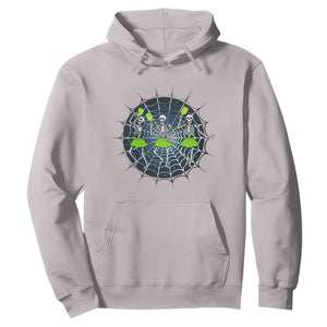 Funny Dancing Skeletons Hoodie Pickleball Halloween Gift TS12 Ice Gray Print Your Wear