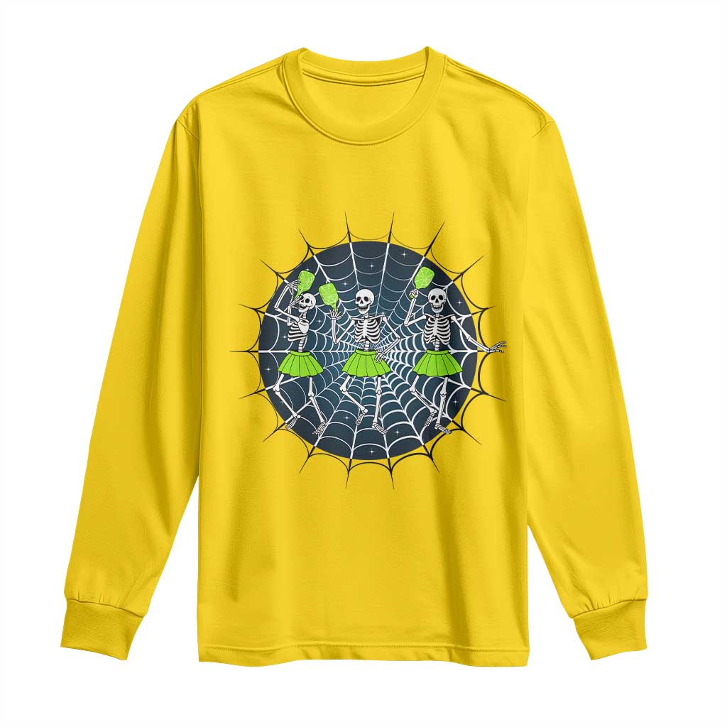 Funny Dancing Skeletons Long Sleeve Shirt Pickleball Halloween Gift TS12 Daisy Print Your Wear