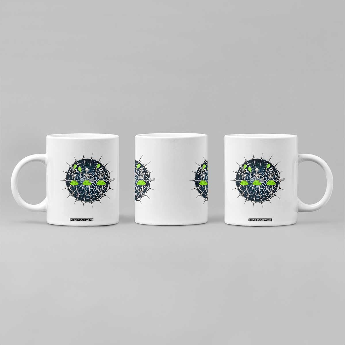 Funny Dancing Skeletons Coffee Mug Pickleball Halloween Gift TS12 Print Your Wear