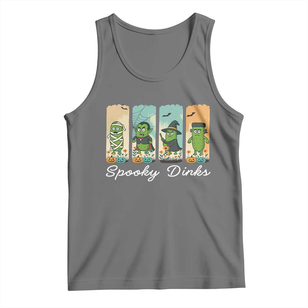 Funny Halloween Pickleball Tank Top Spooky Dinks Gift For Players TS12 Black Heather Print Your Wear