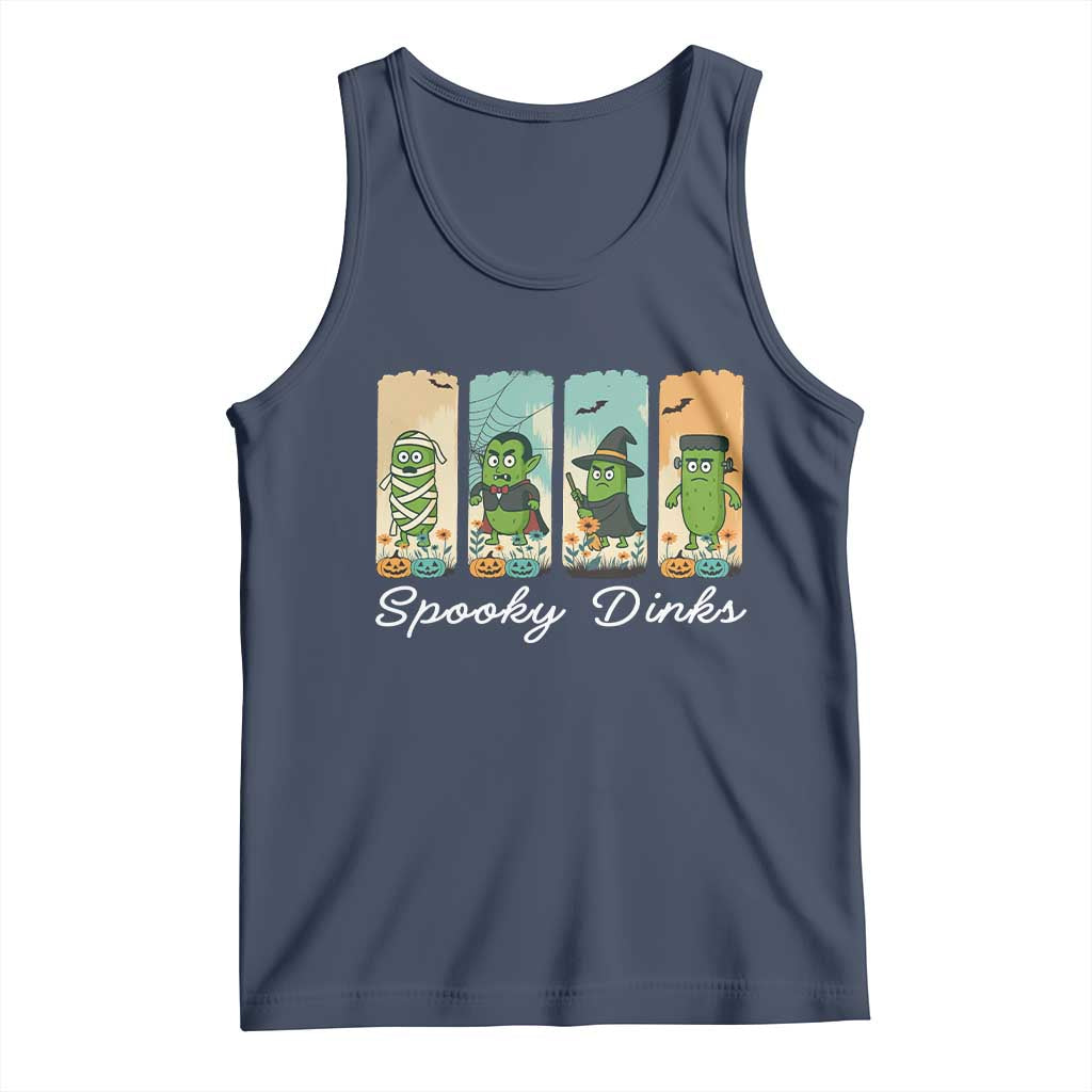 Funny Halloween Pickleball Tank Top Spooky Dinks Gift For Players TS12 Navy Print Your Wear