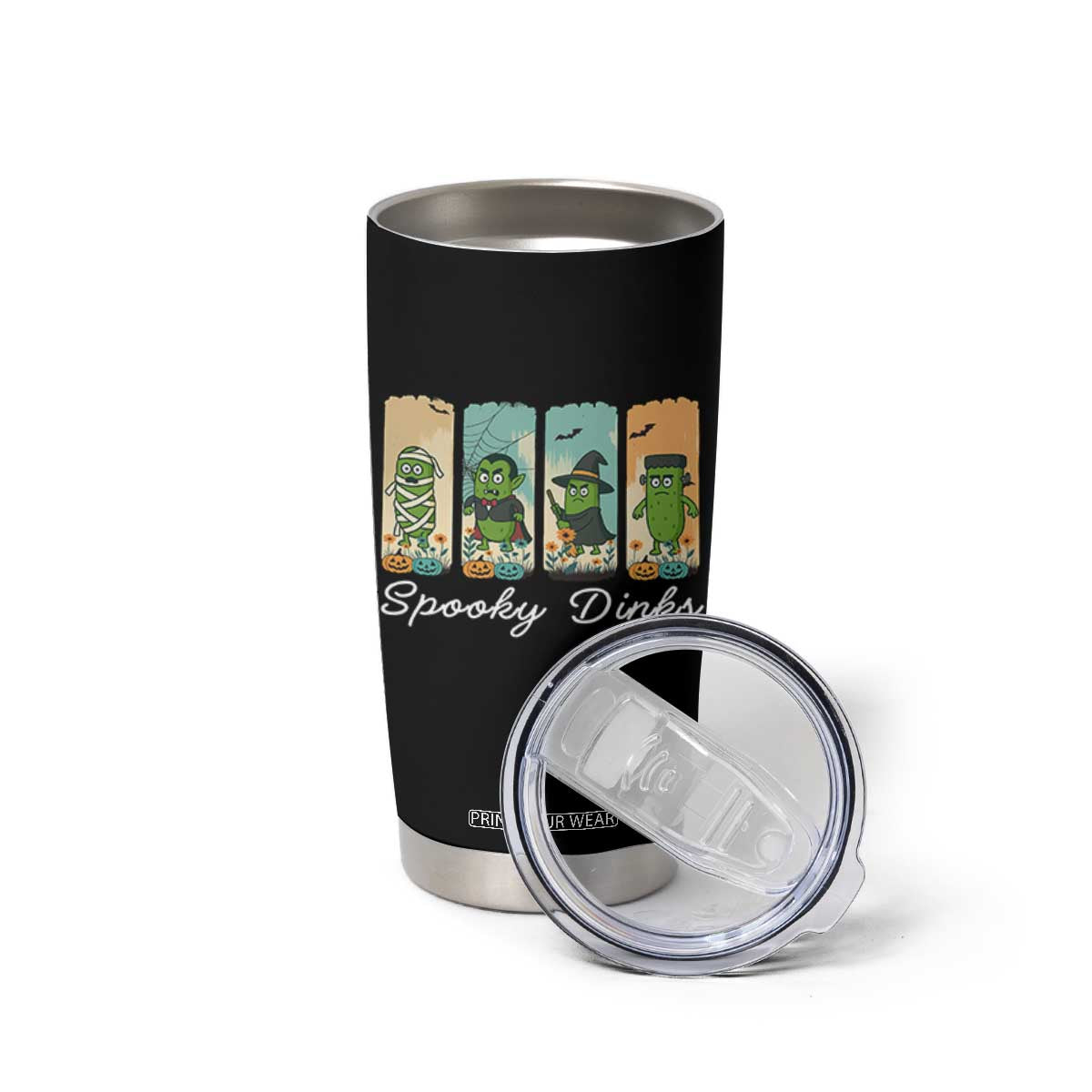 Funny Halloween Pickleball Tumbler Cup Spooky Dinks Gift For Players TS12 Print Your Wear