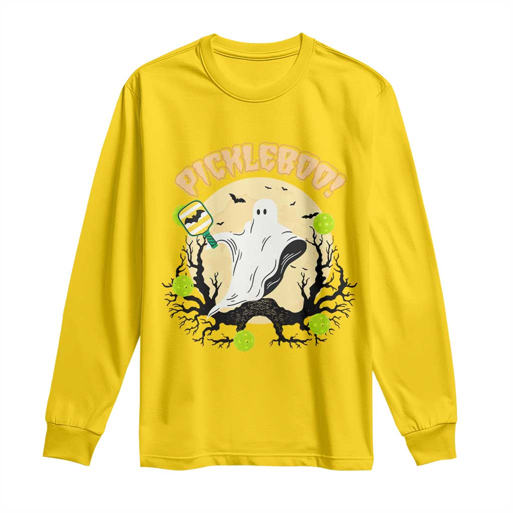 Funny Halloween Pickleball Long Sleeve Shirt Pickleboo Ghost Costume TS12 Daisy Print Your Wear