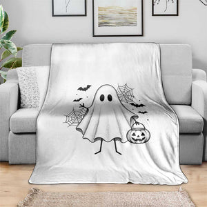 Stickman Ghost Funny Spooky Halloween Gift Throw Blanket