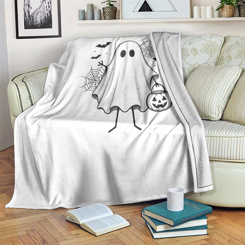 Stickman Ghost Funny Spooky Halloween Gift Throw Blanket