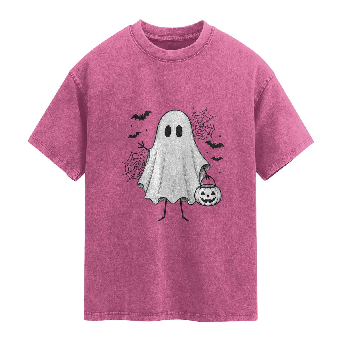 Stickman Ghost Funny Spooky Halloween Gift Washed Cotton T-Shirt