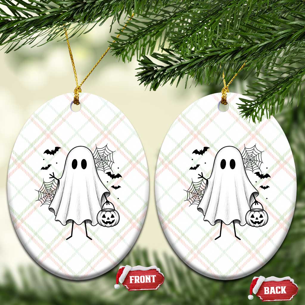 Stickman Ghost Funny Spooky Halloween Gift Ceramic Ornament