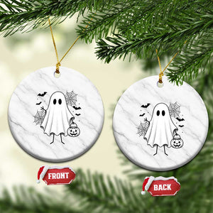 Stickman Ghost Funny Spooky Halloween Gift Ceramic Ornament