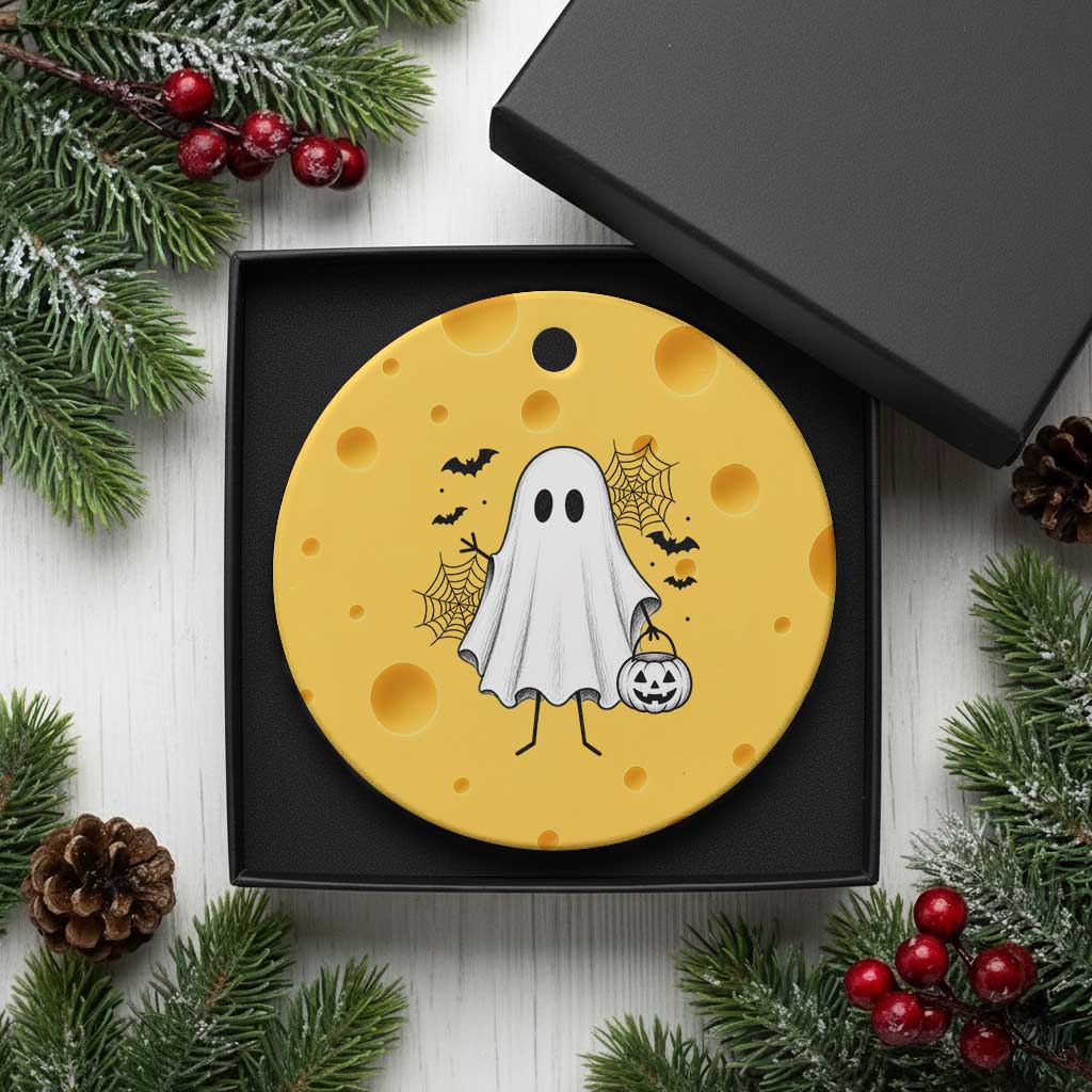 Stickman Ghost Funny Spooky Halloween Gift Ceramic Ornament