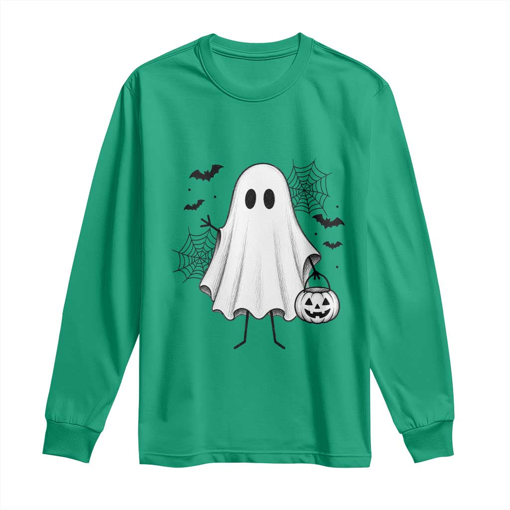 Stickman Ghost Funny Spooky Halloween Gift Long Sleeve Shirt