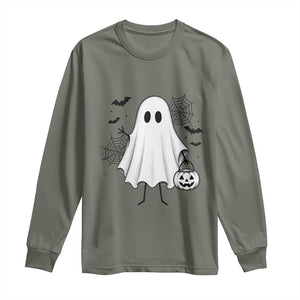 Stickman Ghost Funny Spooky Halloween Gift Long Sleeve Shirt