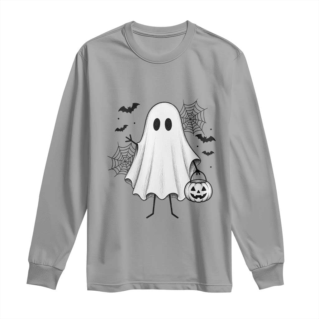Stickman Ghost Funny Spooky Halloween Gift Long Sleeve Shirt