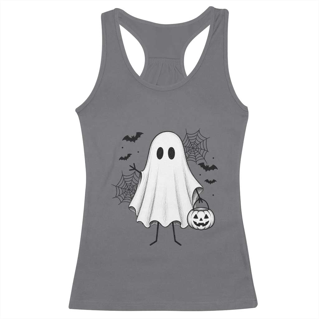 Stickman Ghost Funny Spooky Halloween Gift Racerback Tank Top