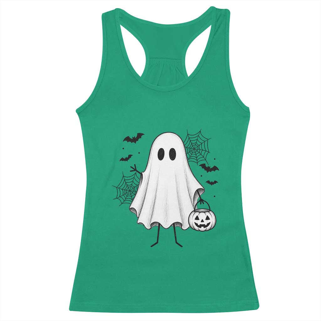 Stickman Ghost Funny Spooky Halloween Gift Racerback Tank Top