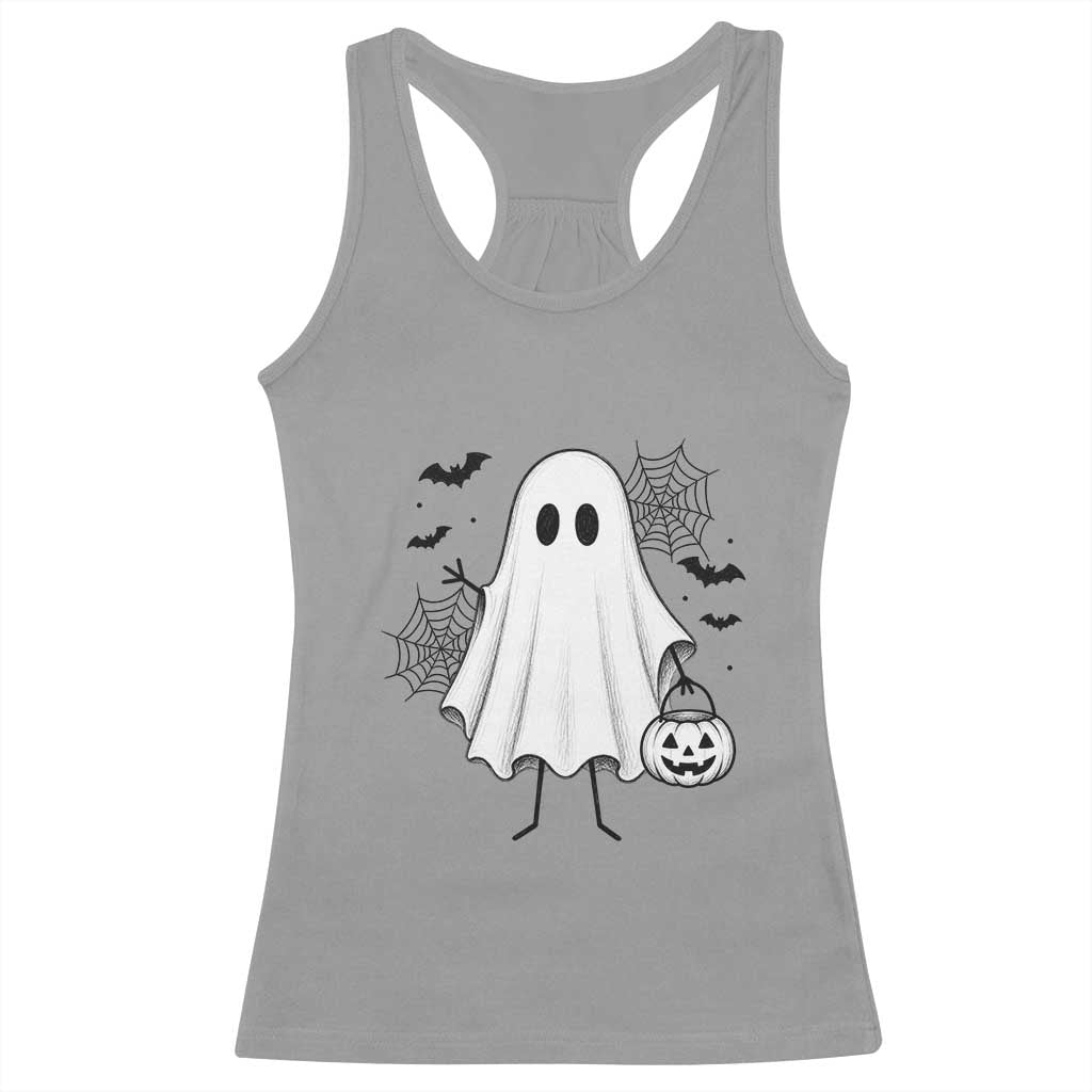 Stickman Ghost Funny Spooky Halloween Gift Racerback Tank Top