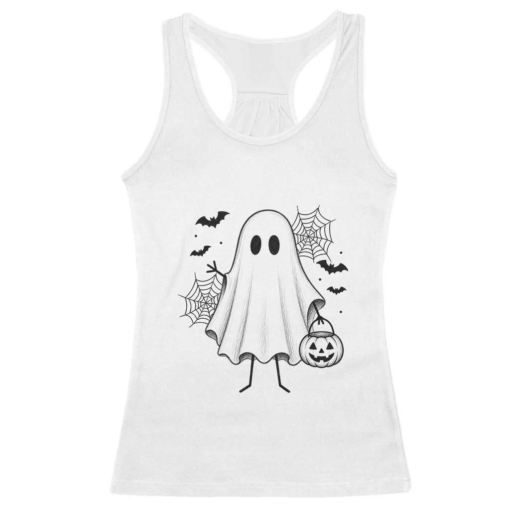 Stickman Ghost Funny Spooky Halloween Gift Racerback Tank Top