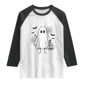 Stickman Ghost Funny Spooky Halloween Gift Raglan Shirt