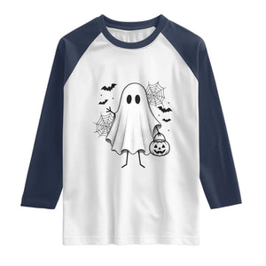 Stickman Ghost Funny Spooky Halloween Gift Raglan Shirt