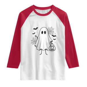 Stickman Ghost Funny Spooky Halloween Gift Raglan Shirt
