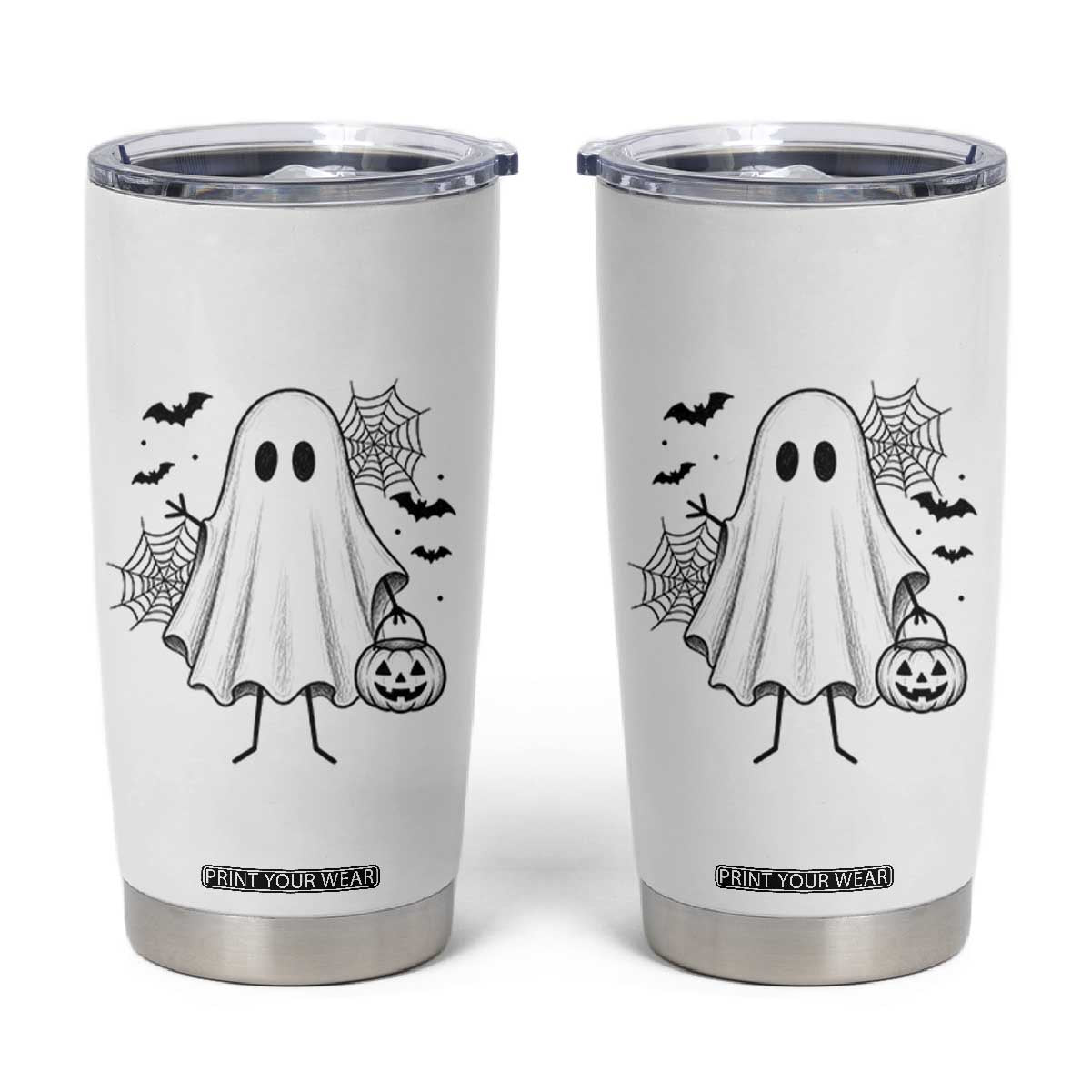 Stickman Ghost Funny Spooky Halloween Gift Tumbler Cup