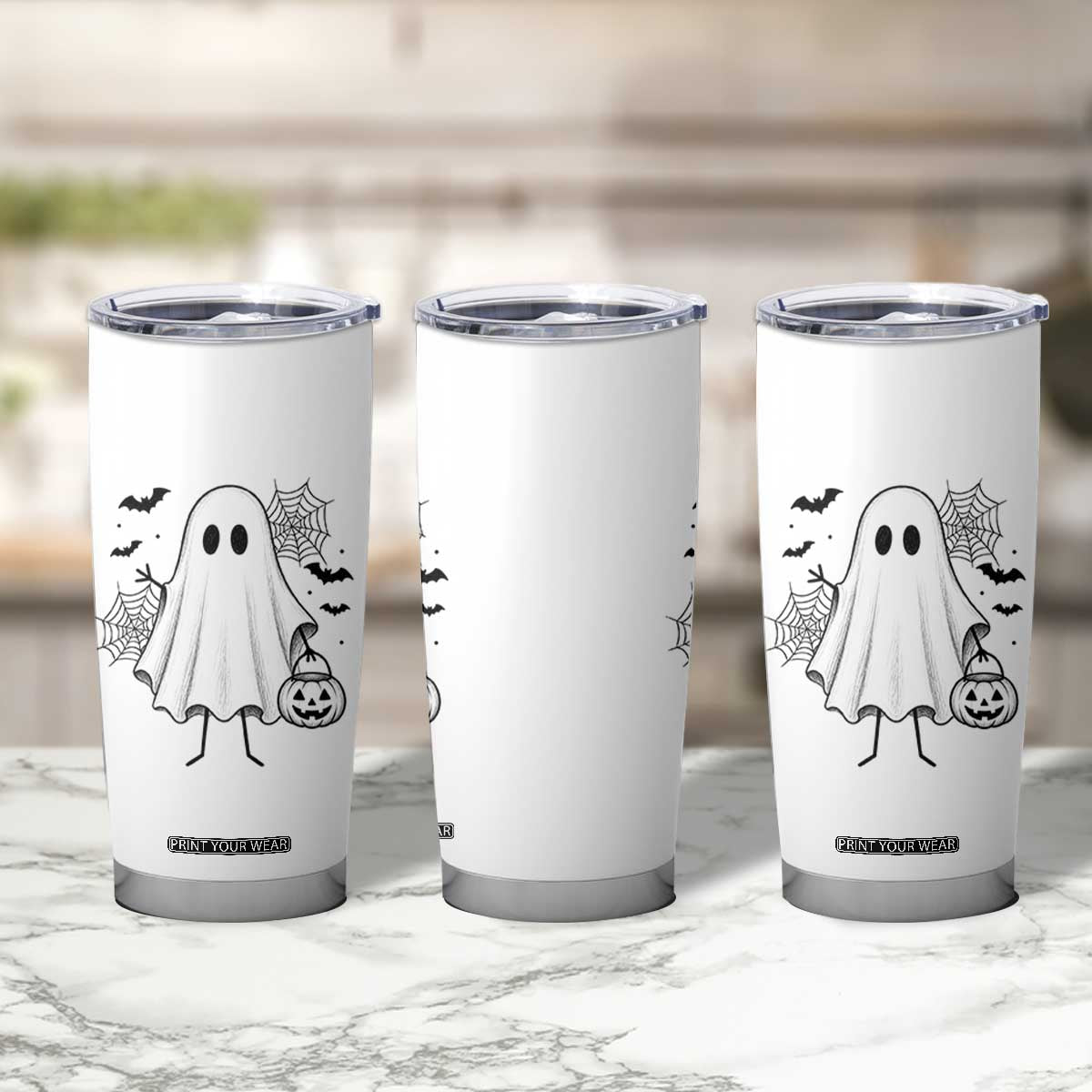 Stickman Ghost Funny Spooky Halloween Gift Tumbler Cup