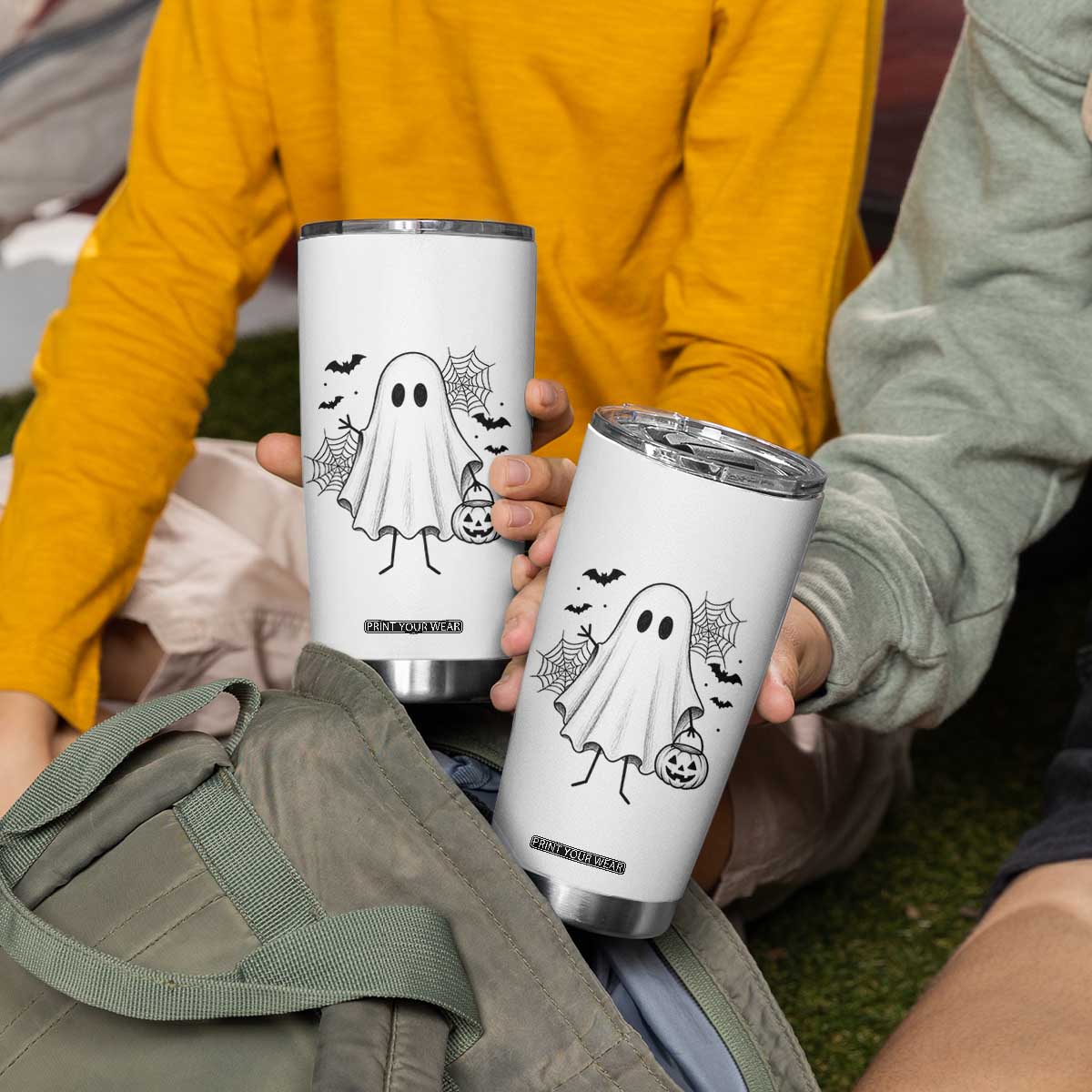 Stickman Ghost Funny Spooky Halloween Gift Tumbler Cup
