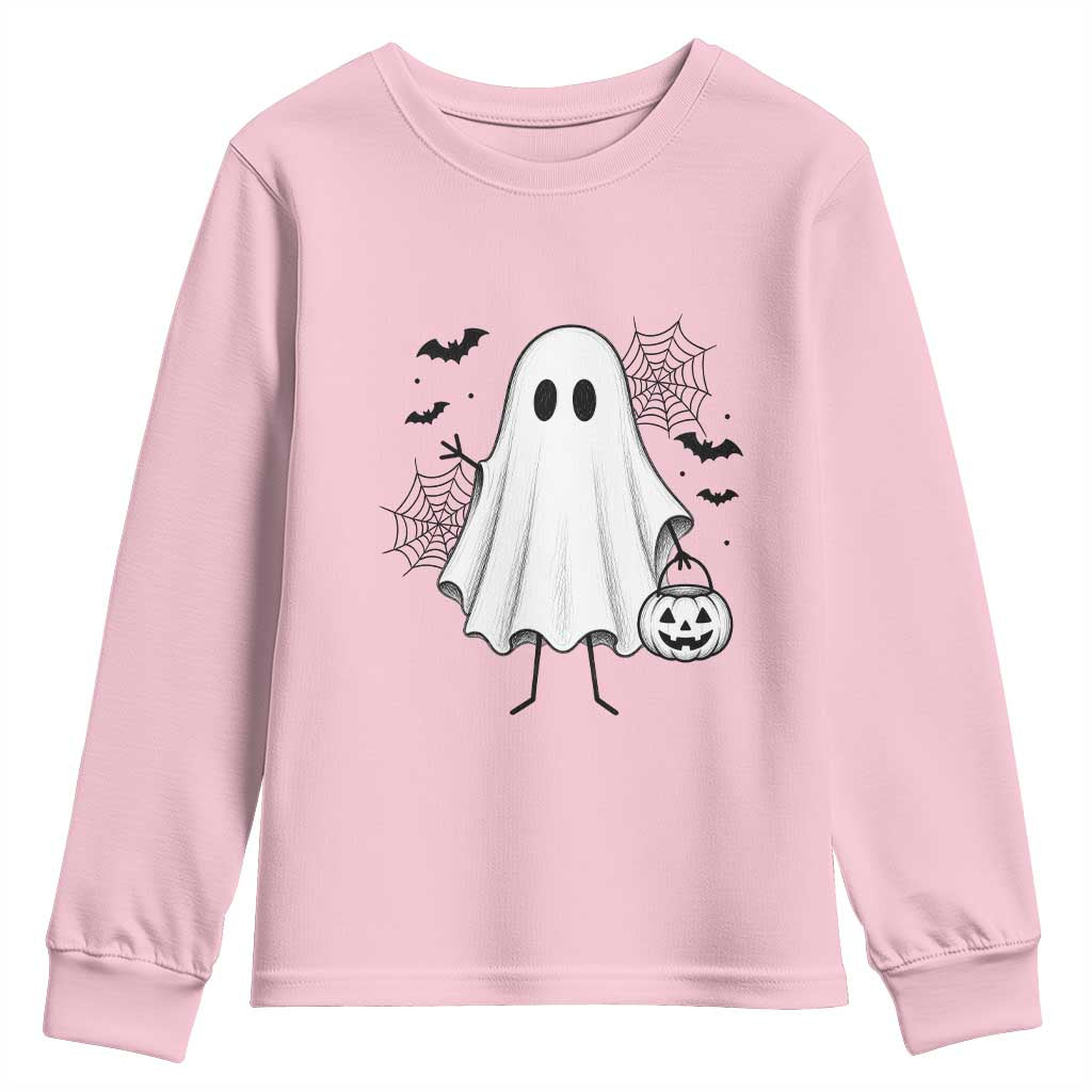 Stickman Ghost Funny Spooky Halloween Gift Youth Sweatshirt