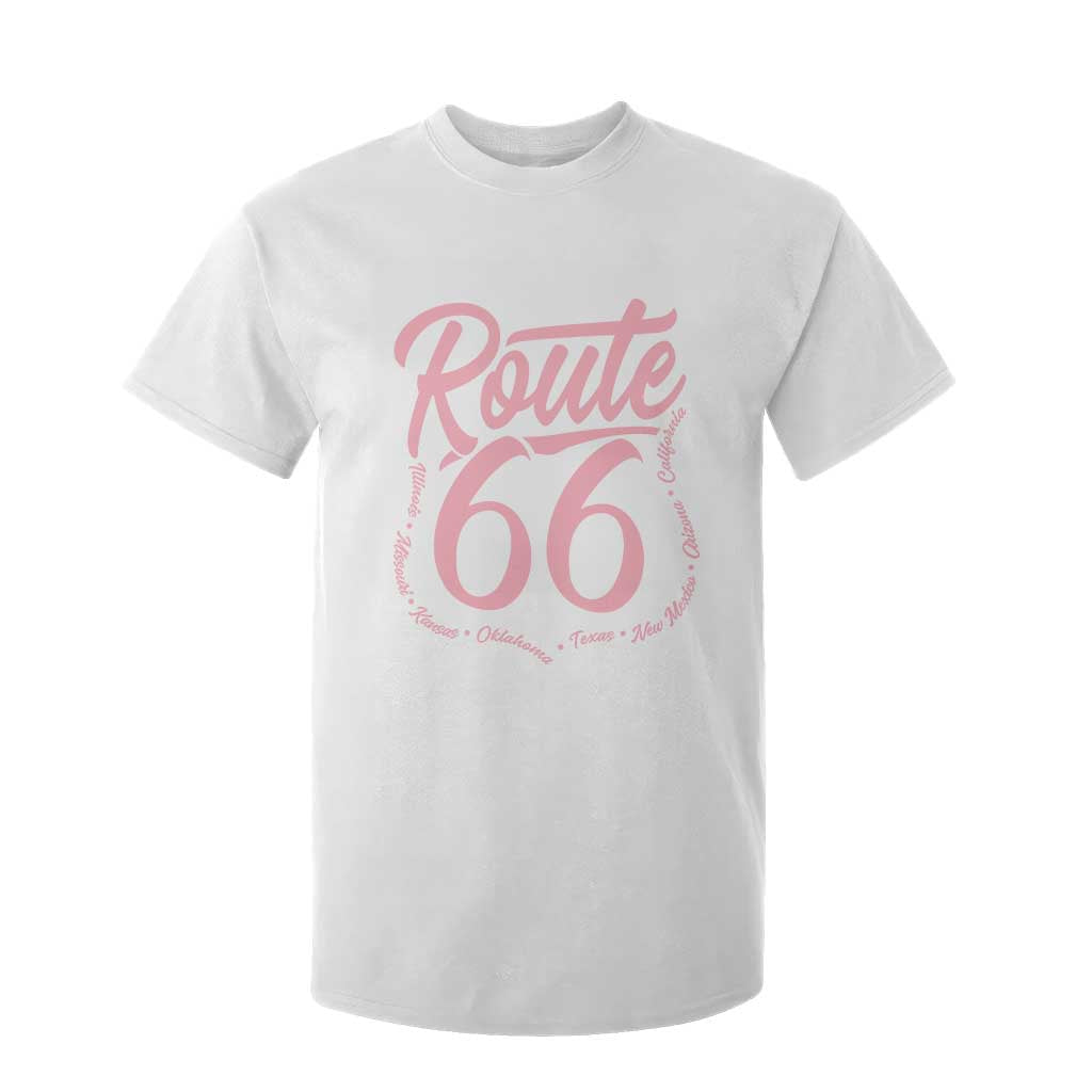 Pink Route Highway 66 Road Trip T Shirt For Kid Mother Road All States Travel Gift