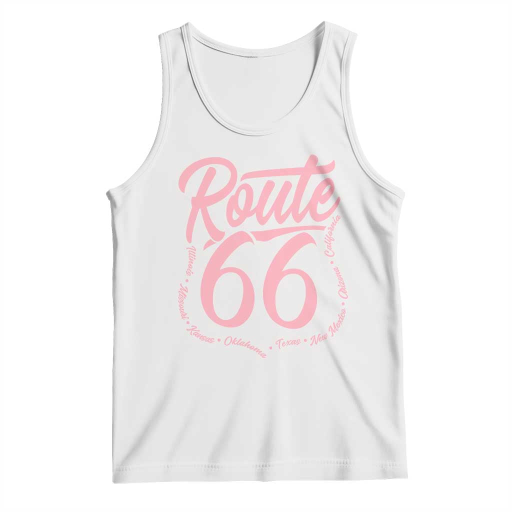 Pink Route Highway 66 Road Trip Tank Top Mother Road All States Travel Gift