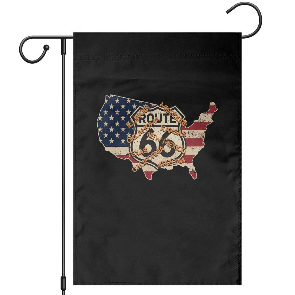 Vintage Route 66 US Flag Map Garden Flag All States Highway Road Trip Travel