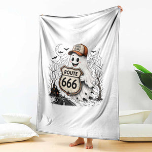 Haunted Route Highway 666 Halloween Road Trip Throw Blanket Spooky Travel Gift