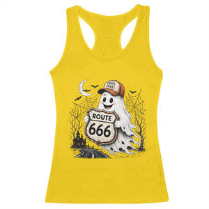Haunted Route Highway 666 Halloween Road Trip Racerback Tank Top Spooky Travel Gift