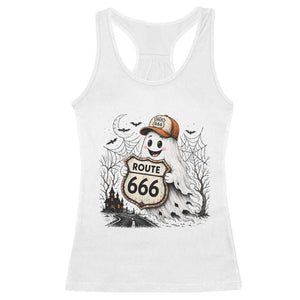 Haunted Route Highway 666 Halloween Road Trip Racerback Tank Top Spooky Travel Gift
