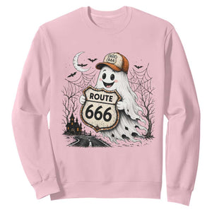 Haunted Route Highway 666 Halloween Road Trip Sweatshirt Spooky Travel Gift