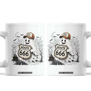 Haunted Route Highway 666 Halloween Road Trip Coffee Mug Spooky Travel Gift