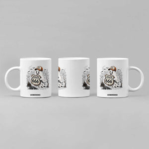 Haunted Route Highway 666 Halloween Road Trip Coffee Mug Spooky Travel Gift