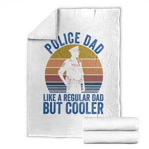 Police Dad Vintage Sunset Law Enforcement Throw Blanket Like A Regular Dad But Cooler