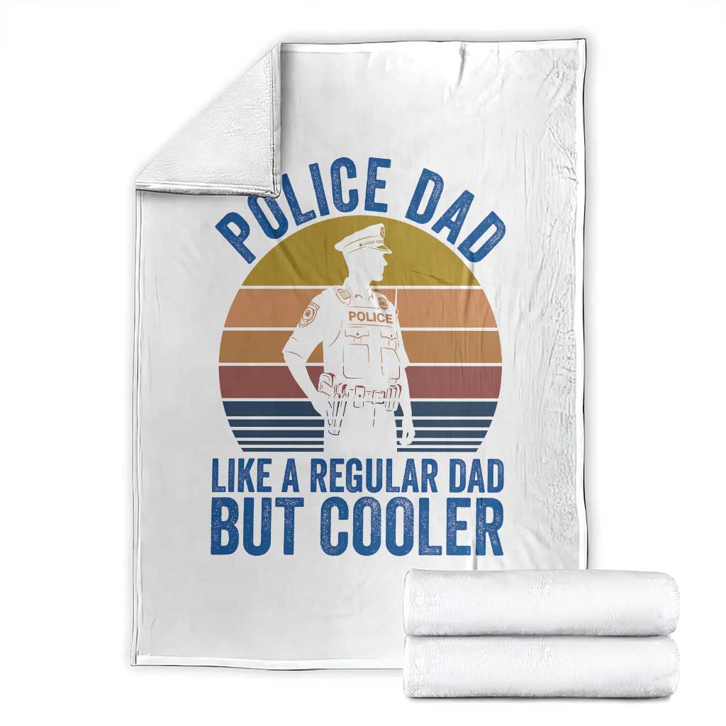 Police Dad Vintage Sunset Law Enforcement Throw Blanket Like A Regular Dad But Cooler