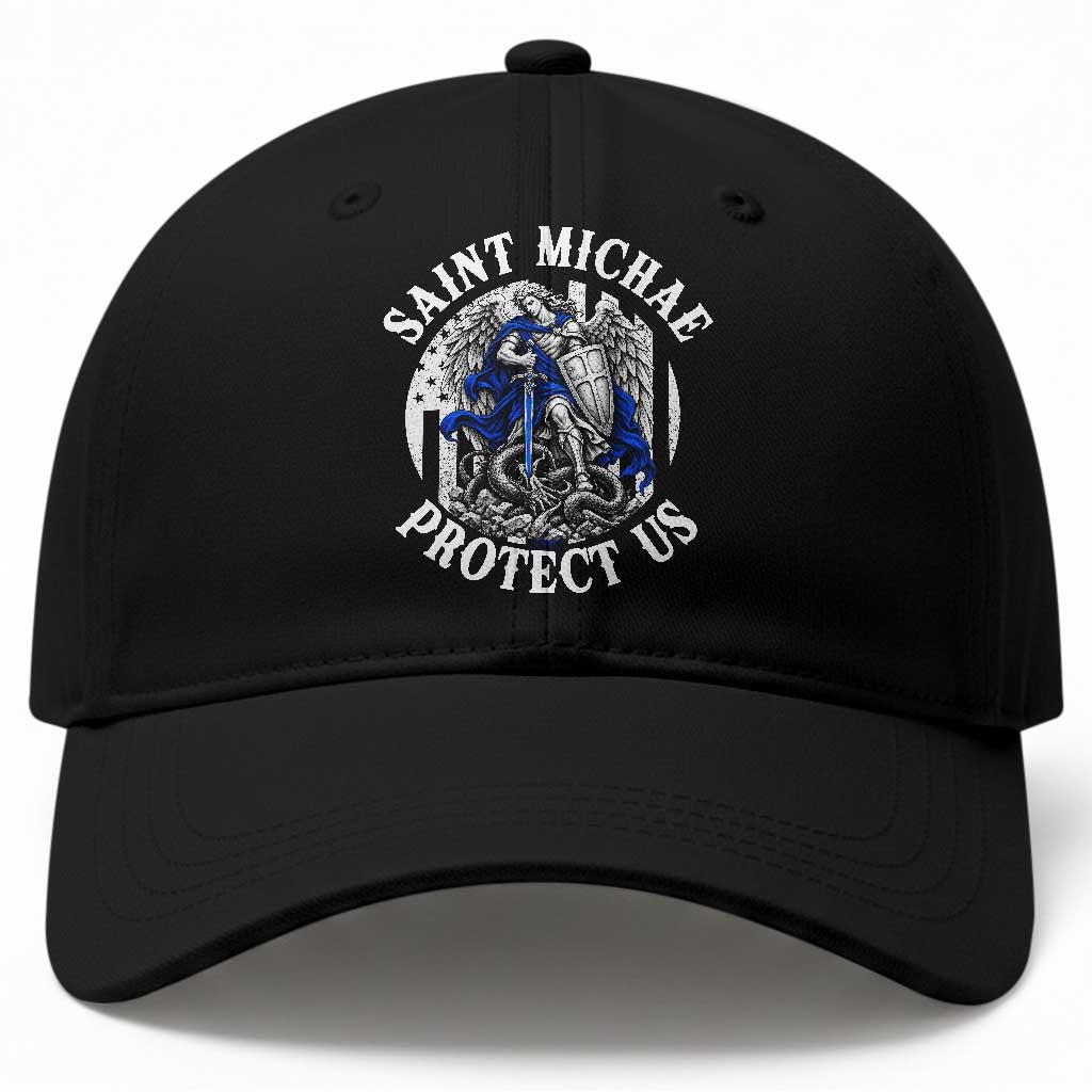 Law Enforcement Officer Saint Michael Archangel Baseball Cap Protect Us Catholic Police Gift