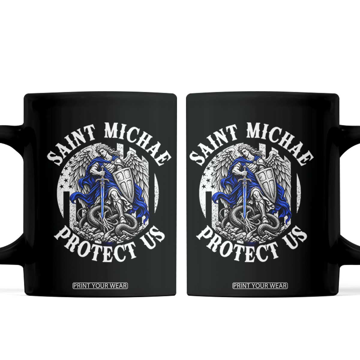 Law Enforcement Officer Saint Michael Archangel Coffee Mug Protect Us Catholic Police Gift