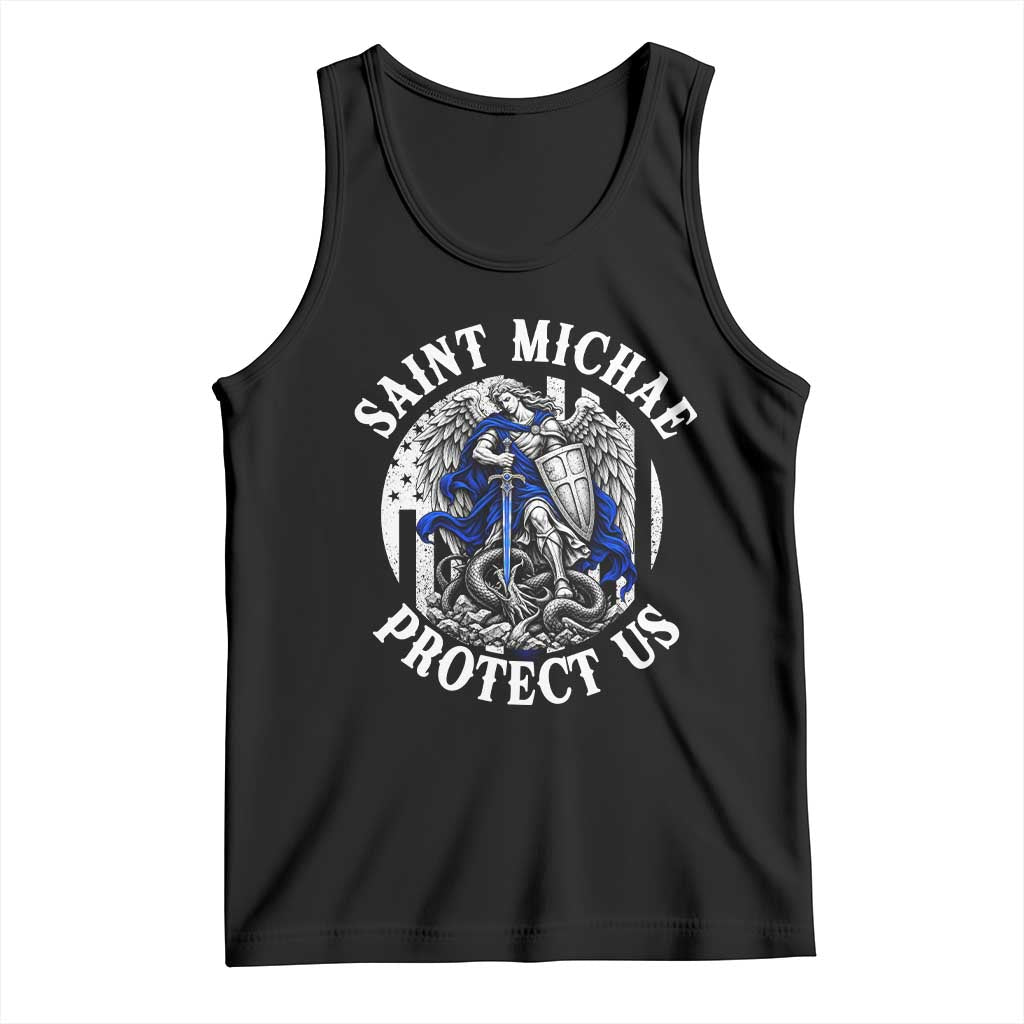 Law Enforcement Officer Saint Michael Archangel Tank Top Protect Us Catholic Police Gift