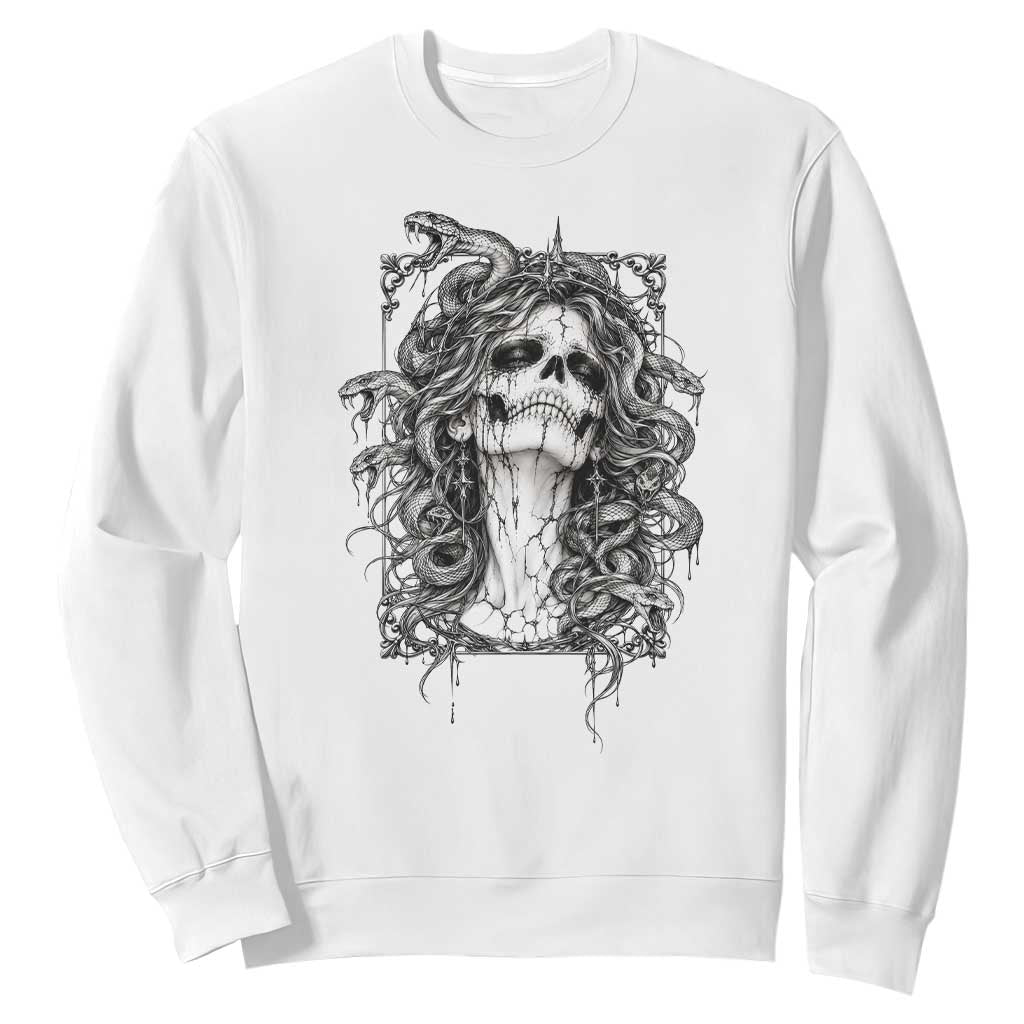 Gothic Medusa Skull Snake Greek Mythology Sweatshirt Dark Fantasy