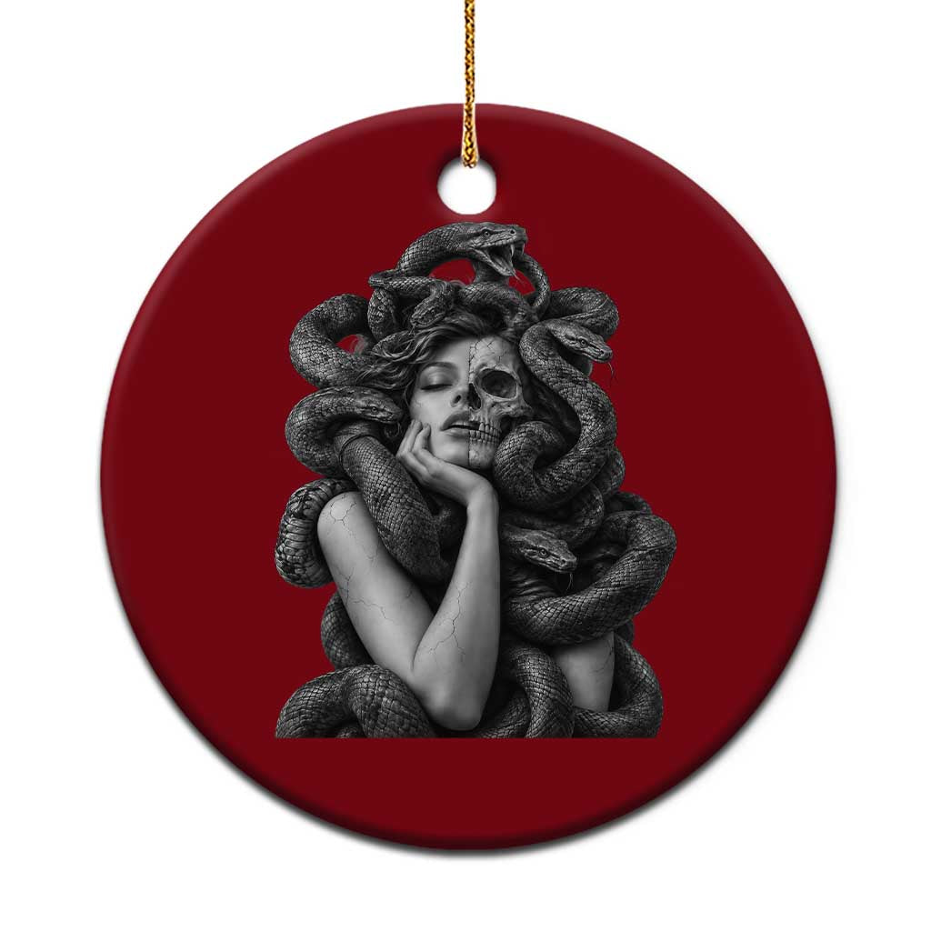 Vintage Medusa Half Skull Greek Mythology Ceramic Ornament Gothic Dark Fantasy Art