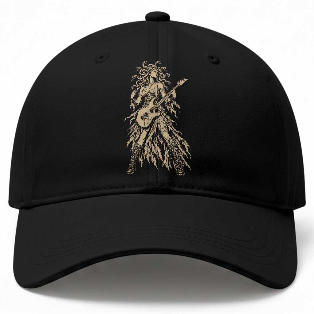 Gothic Medusa Guitarist Greek Mythology Baseball Cap Electric Guitar Metal Fantasy