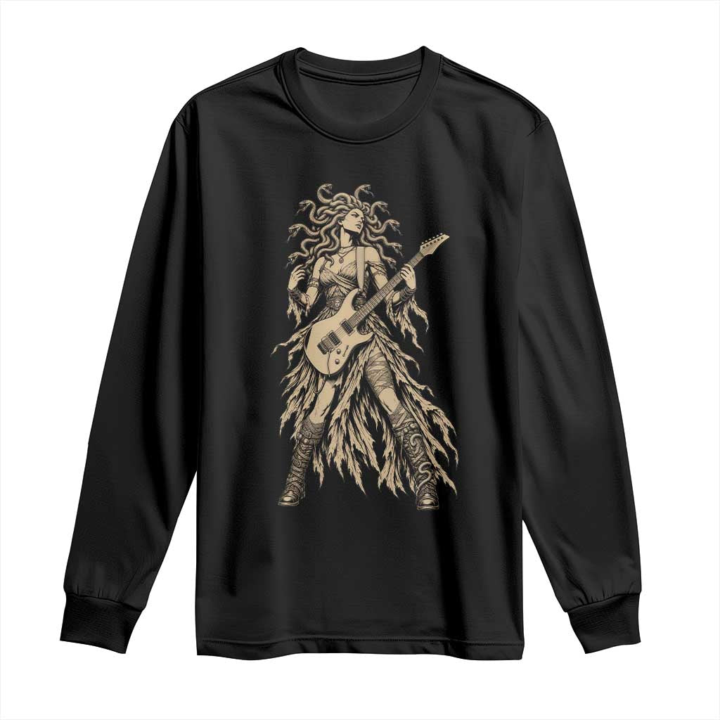 Gothic Medusa Guitarist Greek Mythology Long Sleeve Shirt Electric Guitar Metal Fantasy