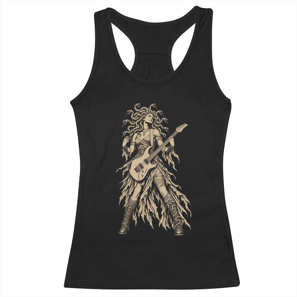 Gothic Medusa Guitarist Greek Mythology Racerback Tank Top Electric Guitar Metal Fantasy