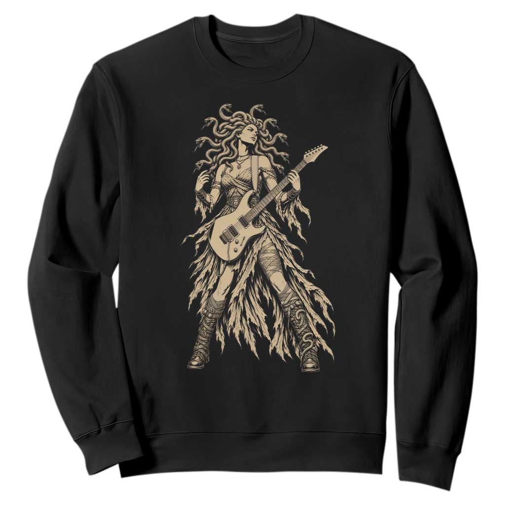 Gothic Medusa Guitarist Greek Mythology Sweatshirt Electric Guitar Metal Fantasy