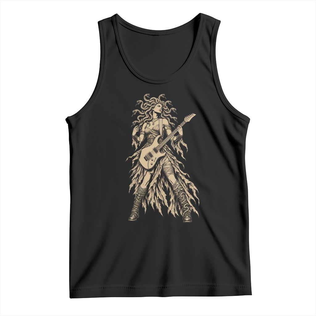 Gothic Medusa Guitarist Greek Mythology Tank Top Electric Guitar Metal Fantasy