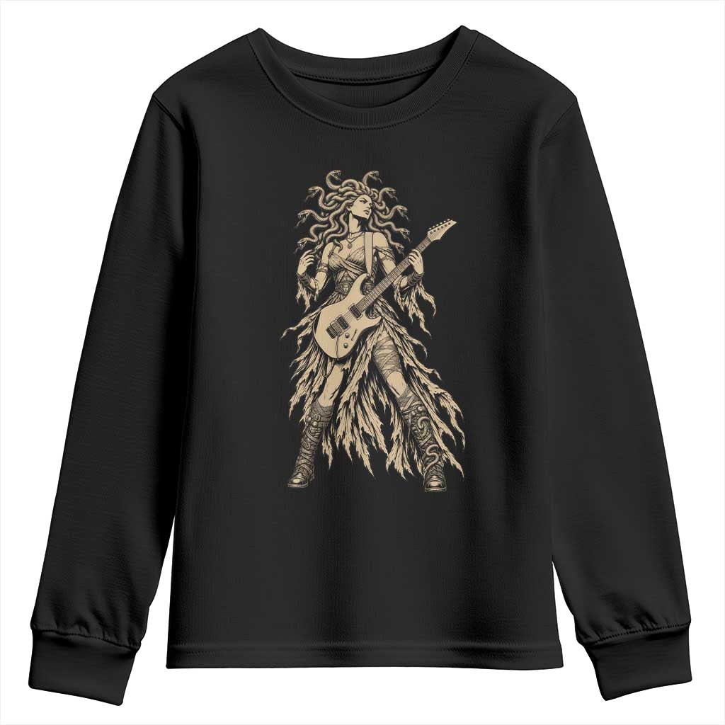 Gothic Medusa Guitarist Greek Mythology Youth Sweatshirt Electric Guitar Metal Fantasy